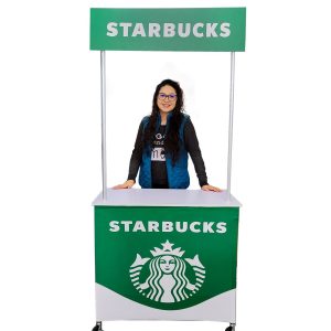 Counter Stand Metálica con Ruedas